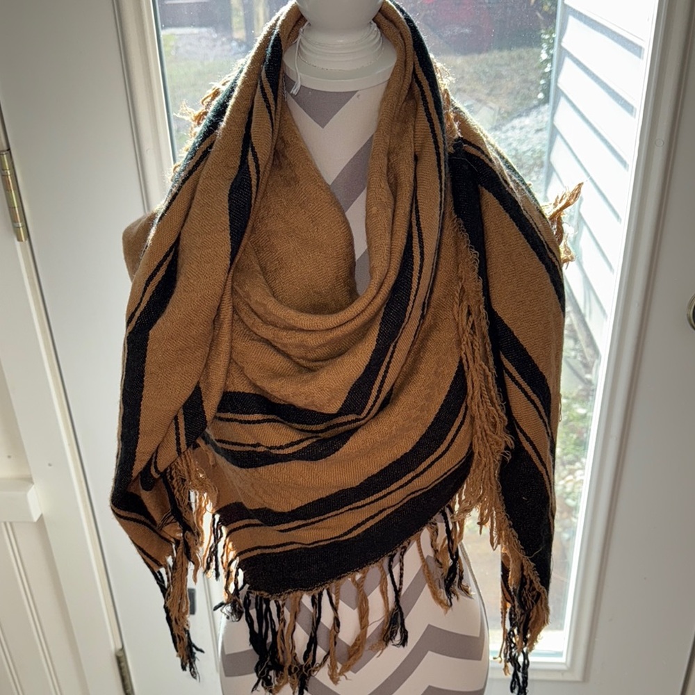 Striped Fringe Scarf - Picture 1 of 3